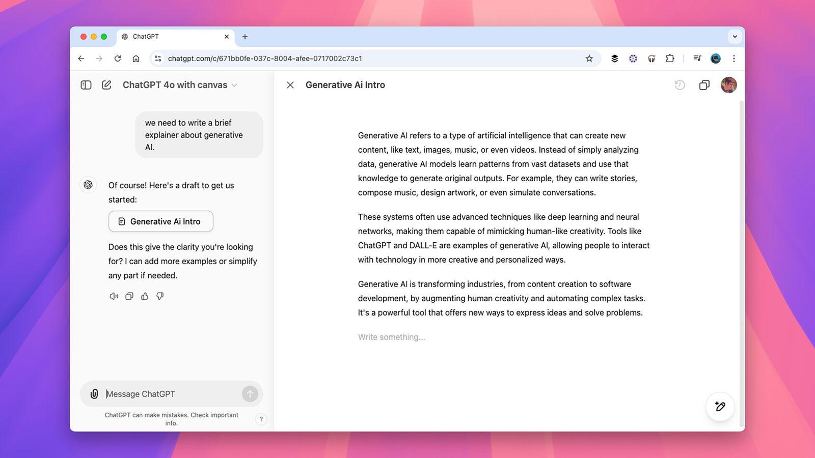 Transforma tus conversaciones con IA en un espacio de trabajo eficaz usando Canvas en ChatGPT