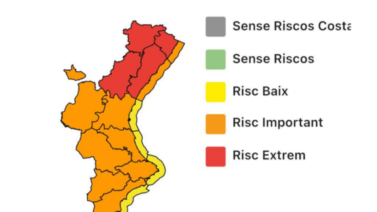 Castellón en alerta roja: Rachas de viento de hasta 140 km/h desde la madrugada según la Generalitat