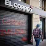 Pintadas en la sede de El Correo y la rotativa de Vitoria: un acto de protesta impactante