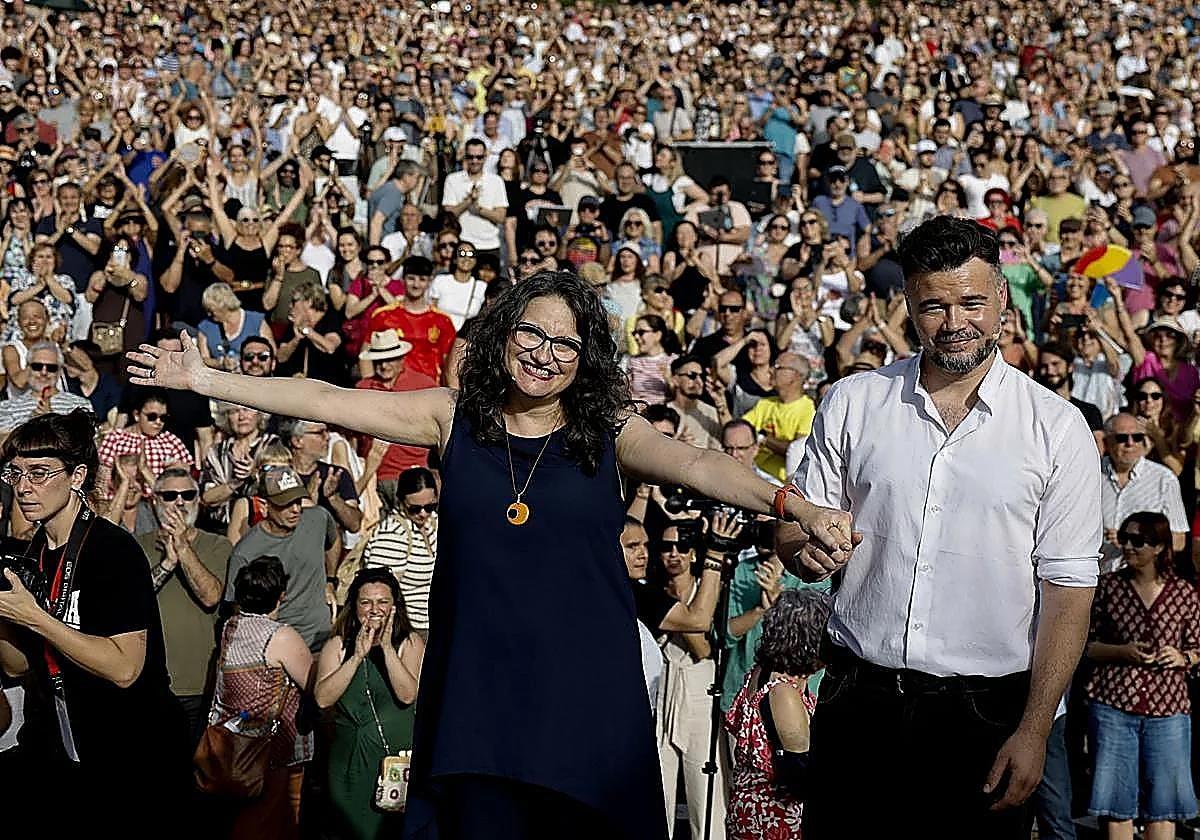 Rufián y Oltra promueven la unidad de las izquierdas en Valencia, provincia a provincia