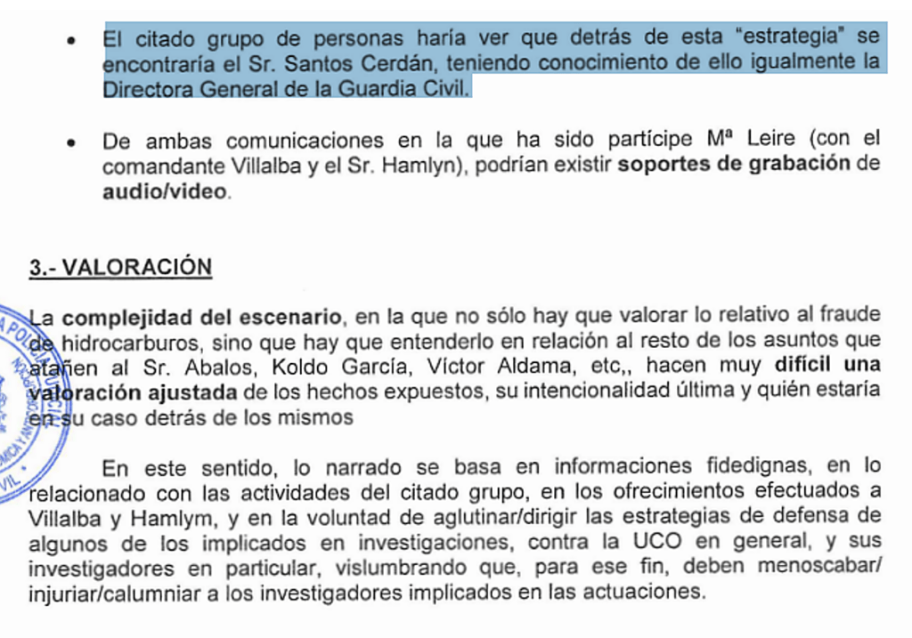 Denuncia de la Guardia Civil en abril de 2025: La directora sabía de las 'cloacas' lideradas por Cerdán