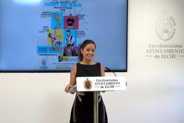 Marta Sánchez, Carlos Baute y Miguel Poveda actuarán en Las Noches del Hort de Baix de Elche durante las Fiestas Patronales