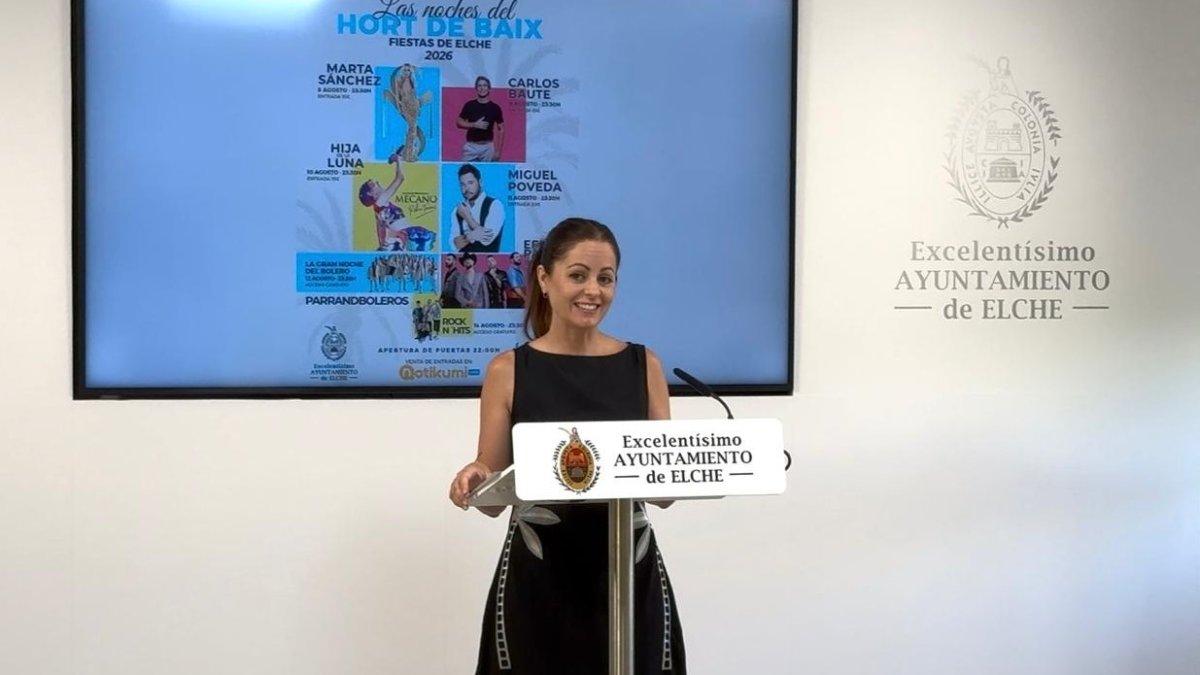 Marta Sánchez, Carlos Baute y Miguel Poveda actuarán en Las Noches del Hort de Baix de Elche durante las Fiestas Patronales
