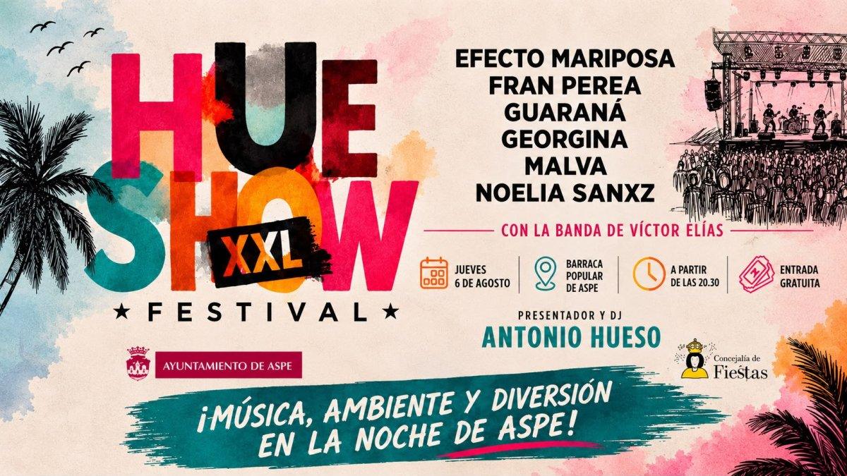 Aspe se viste de gala para el espectacular Hue Show XXL Festival: una noche de grandes éxitos