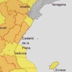 Aemet emite aviso naranja por intensas tormentas y granizo en la Comunidad Valenciana