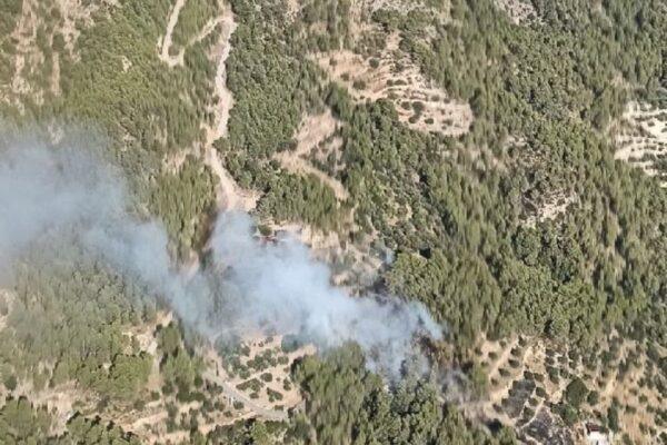 Incendio forestal en la presa de Guadalest: densa columna de humo activa las alarmas de emergencia