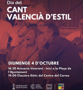 El Institut Valencià de Cultura conmemora el Día del Cant Valencià d'Estil: una fiesta de la música y la tradición