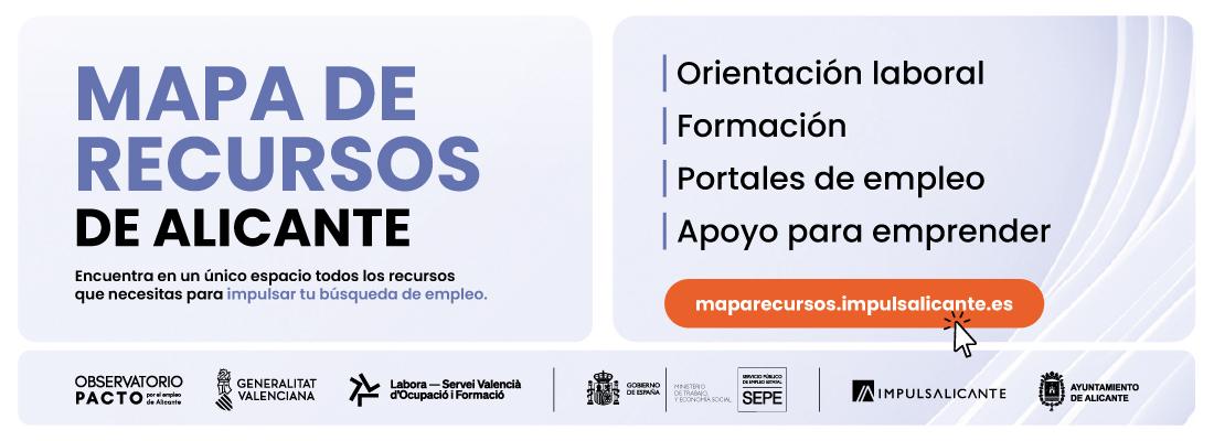 Impulsalicante lanza el Mapa de Recursos para Empleo, Formación y Emprendimiento en Alicante