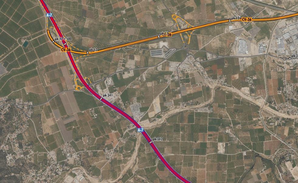 Desvíos Alternativos Habilitados en la CV 36 con la A 7 Durante Obras de Mantenimiento del Puente por la Generalitat