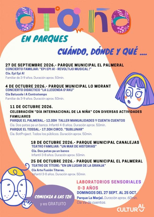 "Otoño en Parques: Disfruta de Espectáculos Infantiles Todos los Domingos de Octubre"